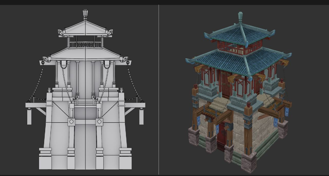 手绘 建筑 城楼